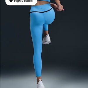 NWT Nike One Women's High Waisted‎ 7/8 Leggings in University Blue & Black